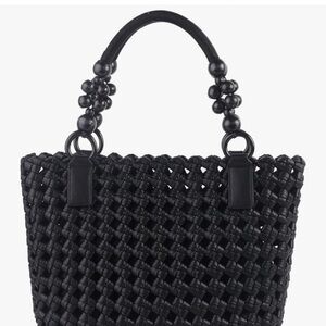 Elegant Black Woven Tote Bag